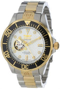 White Two Steel Stainless Diver 13704 Textured Grand Watch Invicta Tone Automatic Dial Men's
