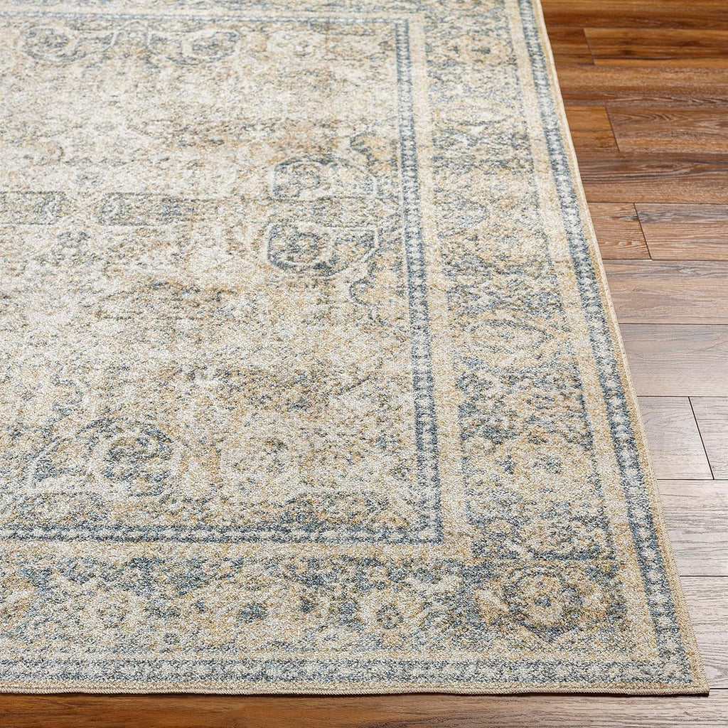 Washable Bedroom 2X3 Carpet East Traditional (2' Blue Living Room, Rugs, For Area Machine Washable) Beige Rug, Light X Kitchen Or 3',