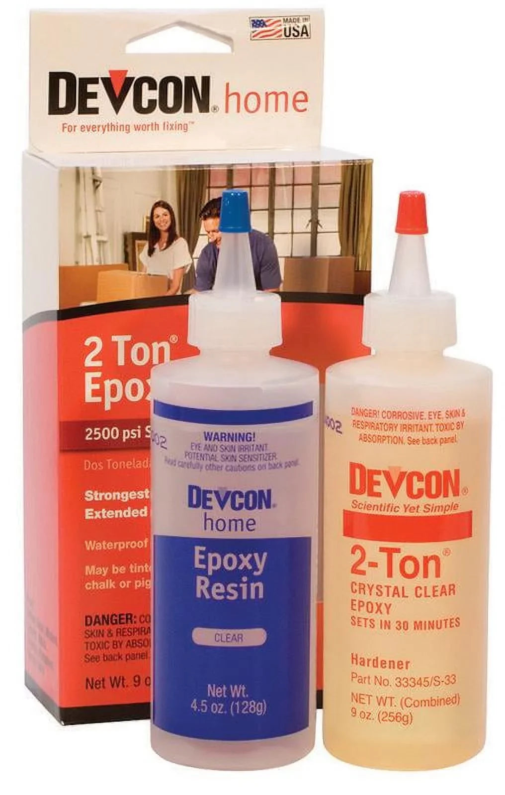 Epoxy GLU-735.90 Devcon Metals Hardener Wood Jewelry Two Bonding Ceramics Glass Making Bottles Resin Glue Adhesive of for 2-Ton -