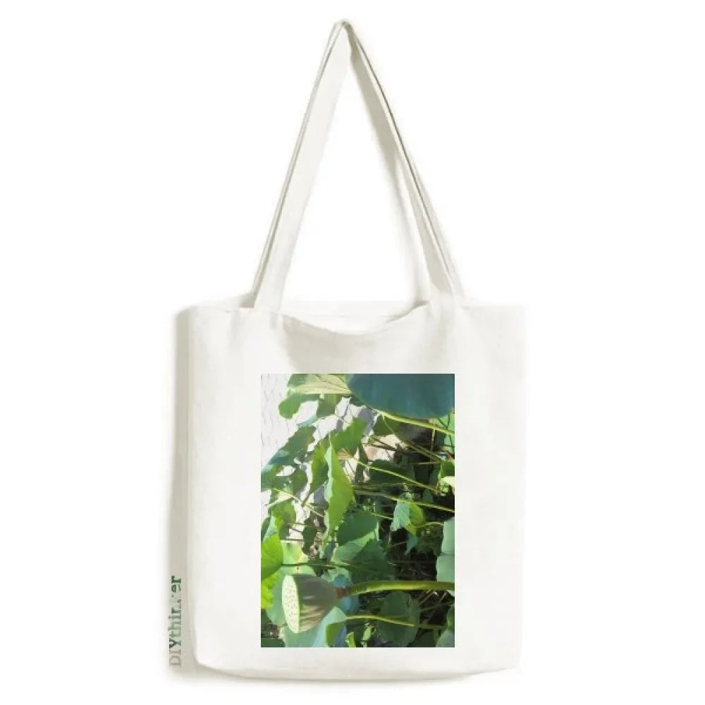 Lake Handbag Shopping Casual Canvas Lotus Tote Bag Satchel Pool