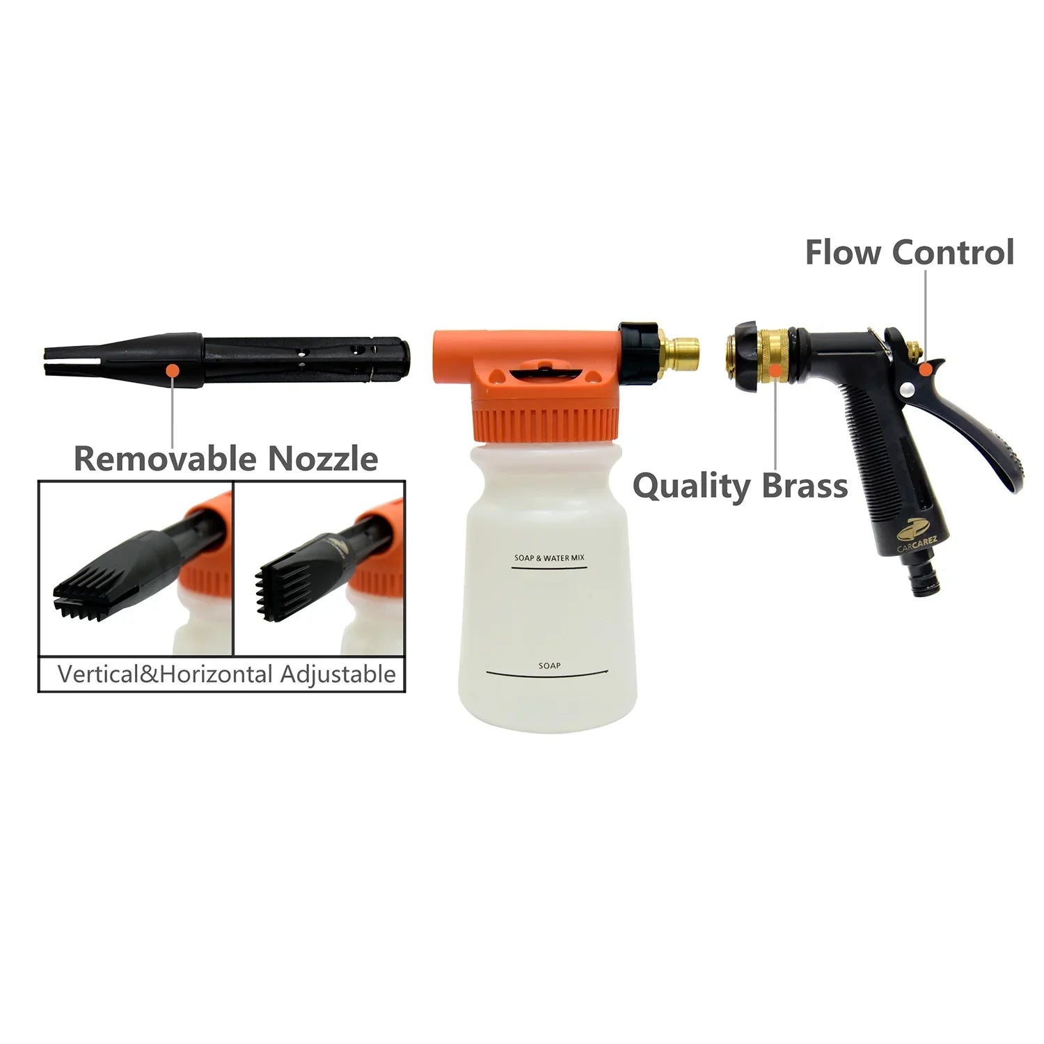 Microfiber Premium Chenille Carcarez Car Wash with Wash Scratch-Free Mitt Gun Foam