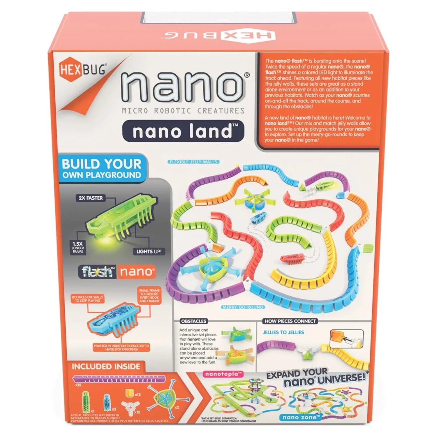 Batteries Flash - Over - Included - own - Playset and Pieces Sensory for Colorful 40 Playground Nano Mold Land Your Kids Multicolor HEXBUG Nano