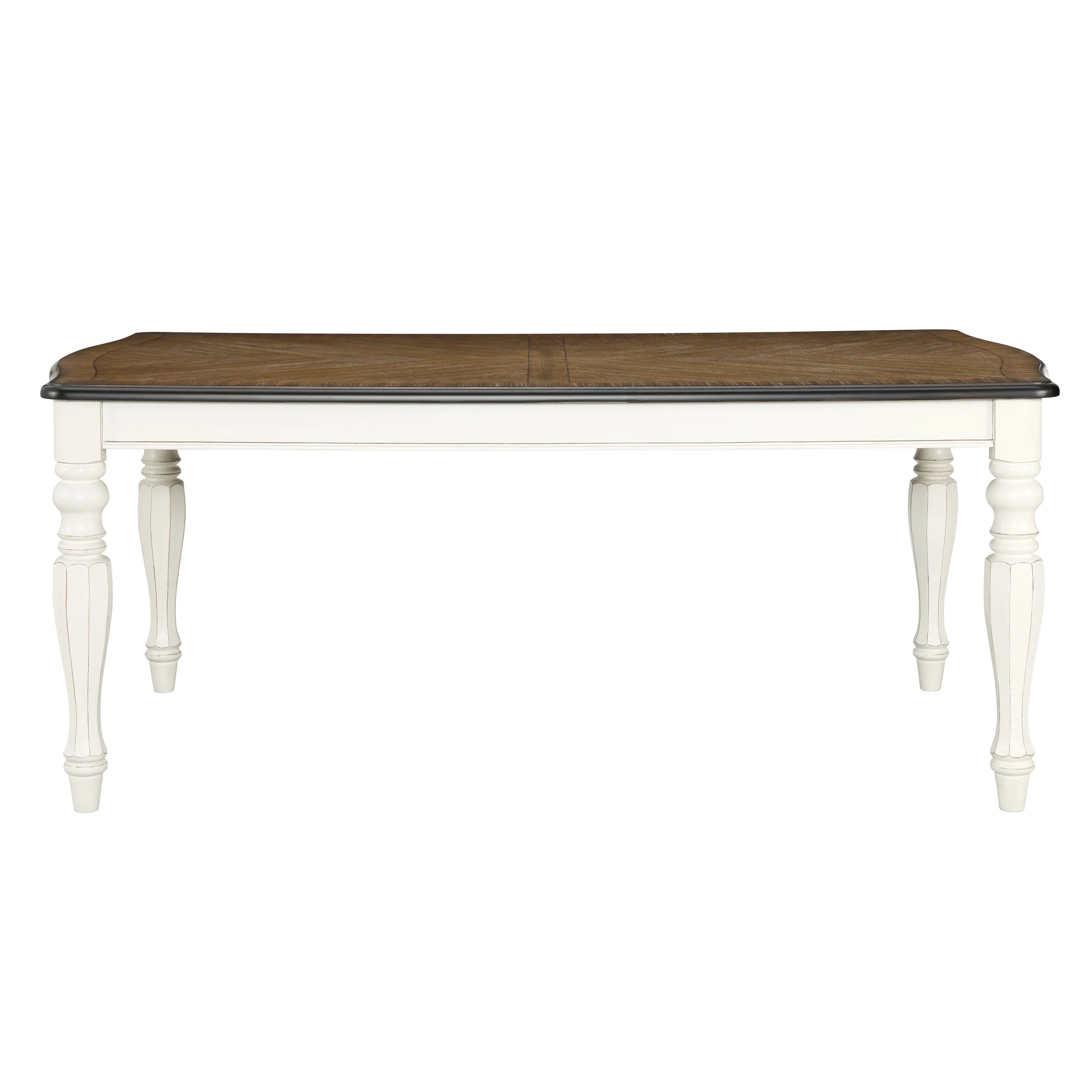 Country White Weathered Oak Belleza Finish French Set Furniture Roundhill and Antique Dining 5-Piece in