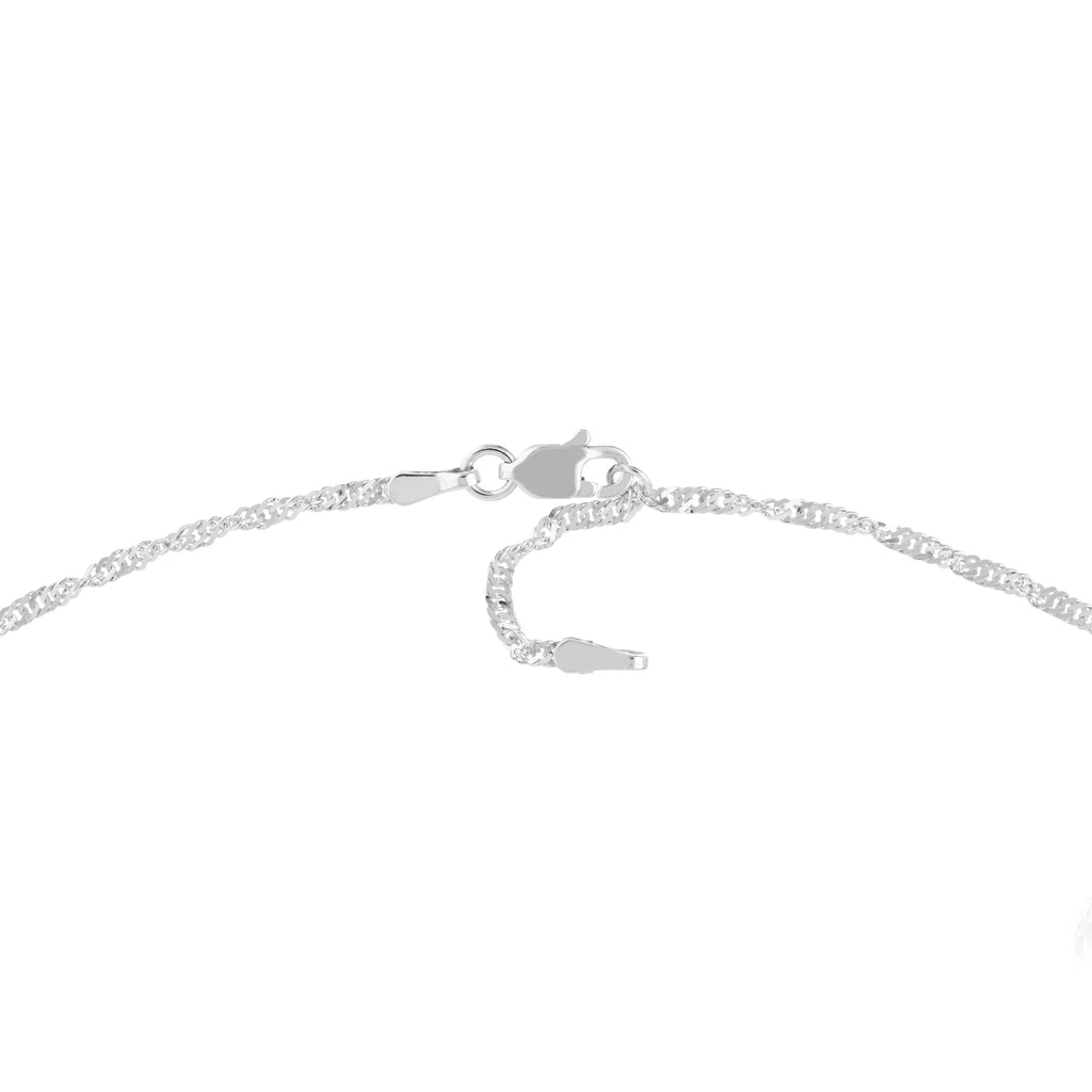Singapore 1.7mm White Adjustable 14K Gold Anklet Women's 9"-10"