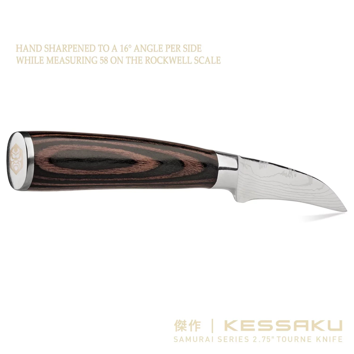 3.5-Inch Forged Bird's Paring 5.5-Inch & Knife 7Cr17MoV Samurai Steel 2.75-Inch Kessaku Set - Guards - High Handle Pakkawood - with Series Beak Blade Carbon Utility Stainless Tourne &