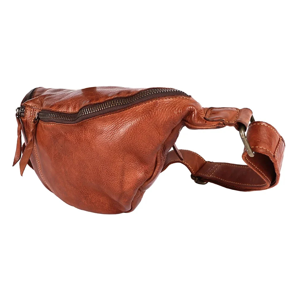 Nmbgm153 Purse Leather Pack Vintage Never Women Cowhide Handmade Western Fanny NM Mind Genuine Bag Handbag