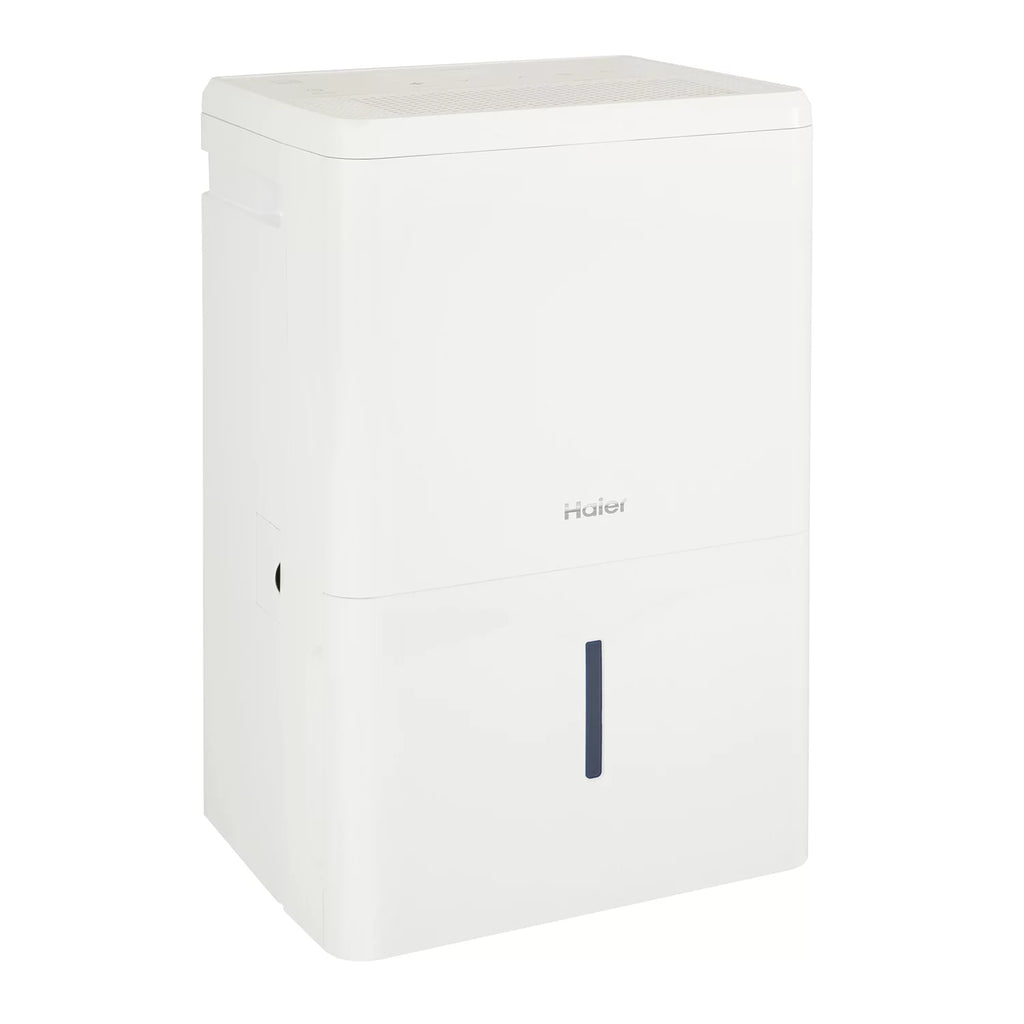 3-Speed Controls (Refurbished) Digital Restored QDHR50LZ Dehumidifier, 50-Pint White Portable Haier LED