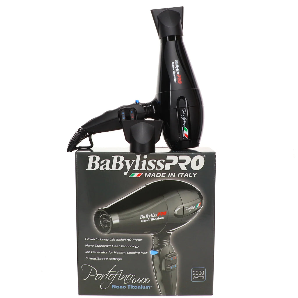 Full-Size Dryer BaBylissPRO Black Titanium Portofino Nano